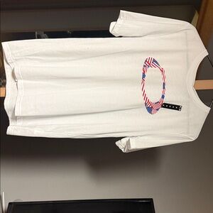 Oakley White Tee with Red and Blue Logo